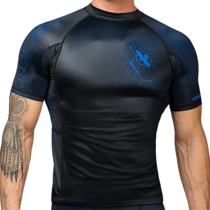 S/S RASHGUARD GEO - BLU
